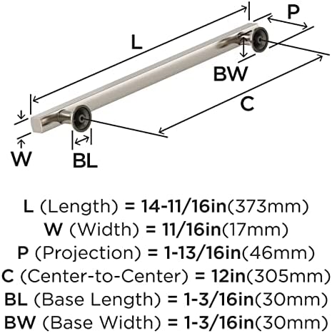Amerock 12" Everett Satin Nickel Appliance Pull
