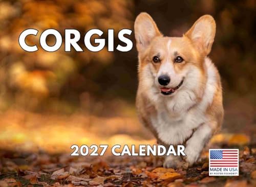 Corgi Calendar 2027 Monthly Wall Calender 12 Month