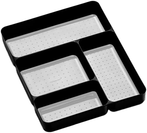 madesmart Soft 4 Compartment Drawer Organizer, Carbon