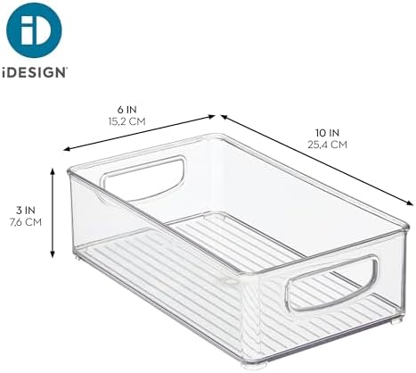 iDesign Stackable Pantry Bin with Handles, Set of 4, Clear