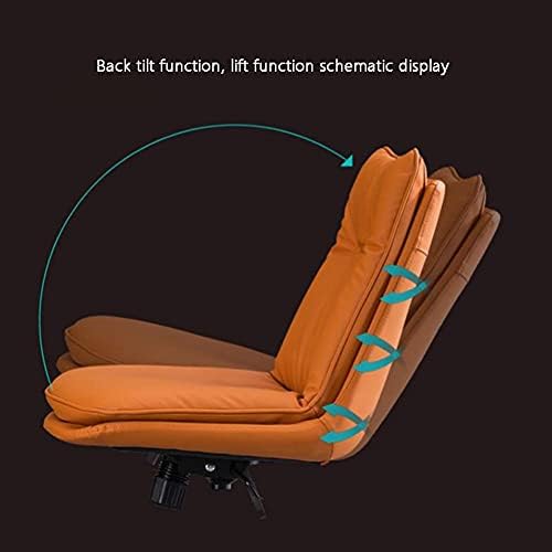 Ergonomic Office Chairs Home Leather Swivel Office Chair Computer Desk Chair for Living Room Bedroom Office Ergonomic Chair (Colour: Green) (Orange)