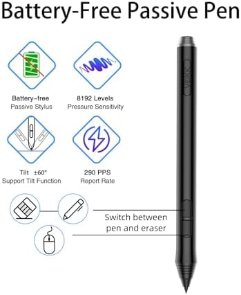 VEIKK A15 10x6 Drawing Tablet with 12 Hot Keys, 8192 Pressure Levels