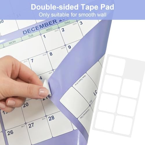 24" x 36" 2027 Wall Calendar 12 Month, Folded Wet & Dry Erasable Planner