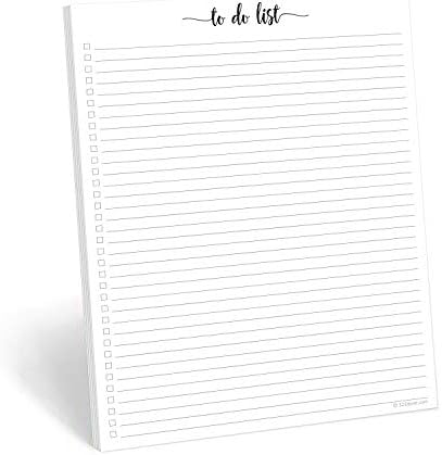 321Done To Do List Notepad, Letter Size 8.5x11, 50 Sheets, College Ruled
