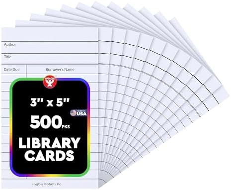 Hygloss Library Checkout Cards for Traditional Book Pockets and Classroom Organization - Vintage Style White Due Date Tracking, 3x5 Inch, 500 Pack