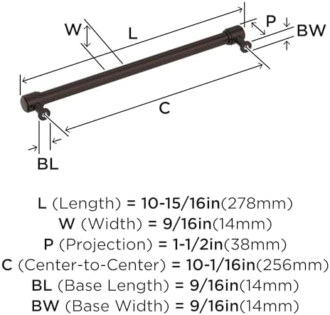 Amerock 10-1/16" Faircrest Oil-Rubbed Bronze Drawer Pull