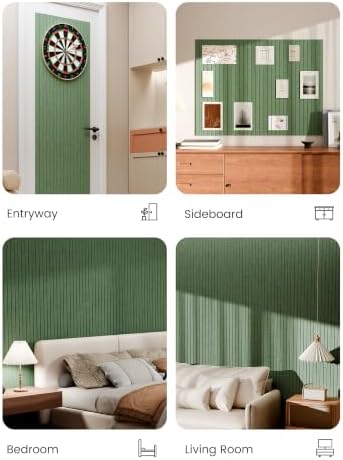 Bumusty 48"x 36" Large Felt Bulletin Board Tiles, Moss Green