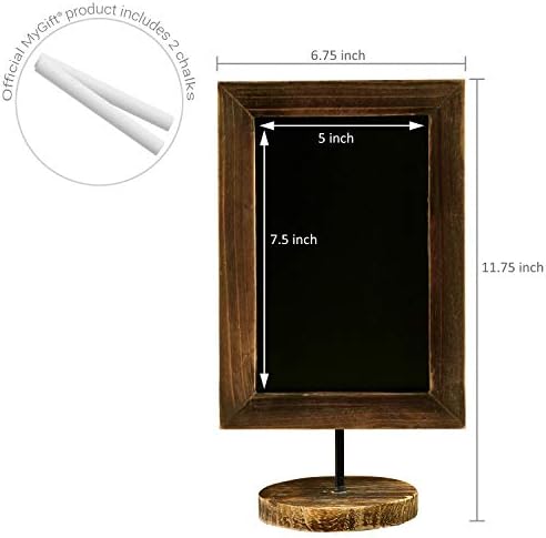 MyGift 12x7 Inch Framed Tabletop Chalkboard Signs with Stand Set of 2