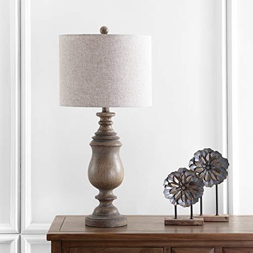 JONATHAN Y Abeline 28.5" LED Table Lamp Faux Wood Resin, Brown