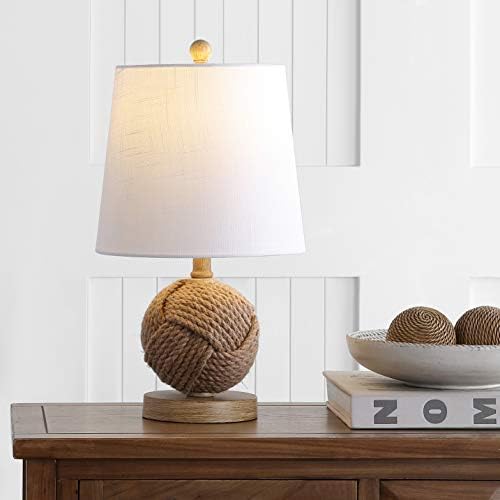 JONATHAN Y Monkey Fist 18" Rope Metal Ball LED Table Lamp, Natural
