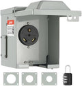 VEVOR 30 Amp RV Power Outlet Box, 125/250 Volt, Enclosed Lockable Outdoor RV Receptacle Box, NEMA TT-30R Weatherproof Electrical Panel, for RV Camper Trailer Motorhome Electric Car