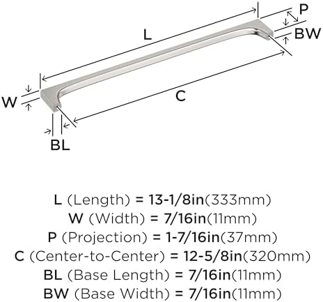 Amerock 12-5/8" Merced Satin Nickel Drawer Pull