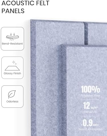 Fluxynara Felt Bulletin Board & Cork Board Alternative, Soft Periwinkle