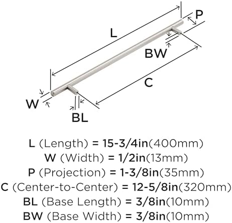 Amerock 12-5/8" Bar Pulls Satin Nickel Drawer Pull