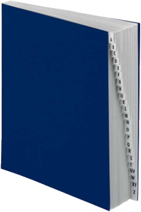 Pendaflex DDF3OX Expanding Desk File, A-Z, Letter Size, Acrylic-Coated Pressboard, Dark Blue