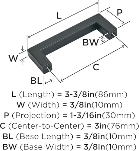 Amerock 3" Monument Matte Black Drawer Pull