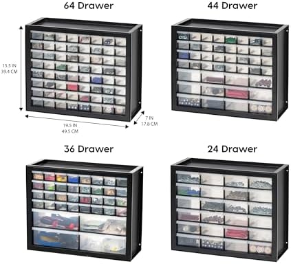 IRIS USA 44-Drawer Small Parts Storage Cabinet, Crafts, Made in USA, Black