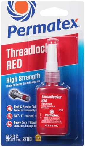 Devcon 27110 Red High-Strength Threadlocker, 10 mL, 0.34 fl. oz. Bottle