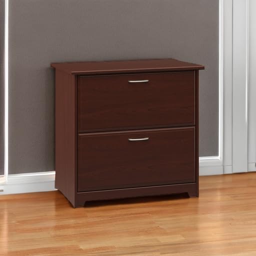 Bush Home Cabot 2 Drawer Lateral File Cabinet in Harvest Cherry, Home Office Chest for Letter, Legal, and A4-size Document Storage