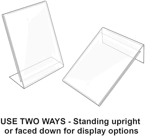 Azar 112706 8.5-Inch Width by 14-Inch Height Vertical Slanted L-Shaped Acrylic Sign Holder, 10-Pack