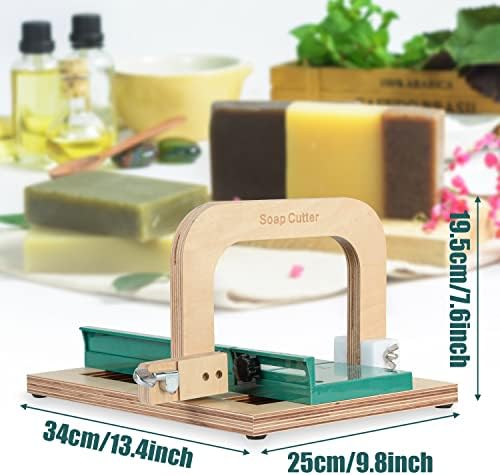 Soap Cutter with Adjustable Cutting Wire, Soap Slicer Tool for DIY Soap, Cheese, Butter, Cake, Bread Making (Wooden)
