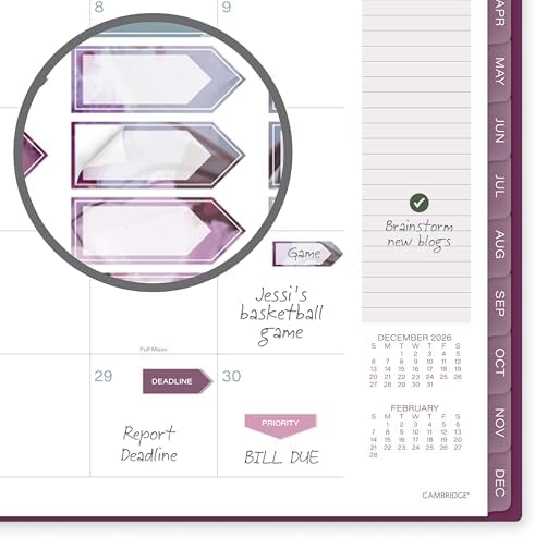 Mead Cambridge 2027 Planner, Weekly & Monthly, 8.5" x 11", Blush Blossom (1855-905-27)