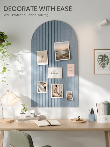 Large Arched Felt Bulletin Board 47.2''×25.5'', Dusty Blue