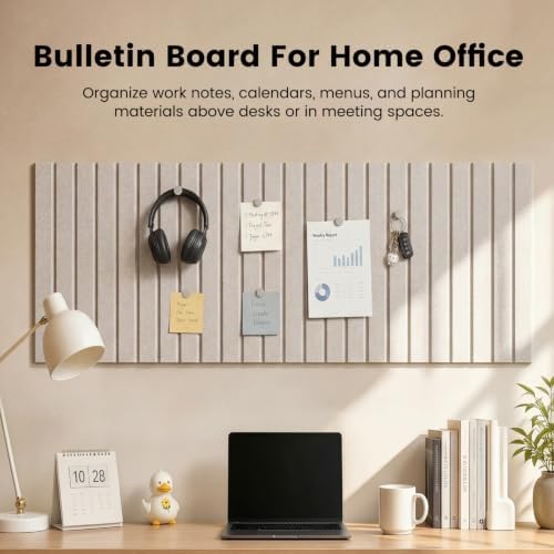 Felt Bulletin Board 48" X 16" Cork Board Alternative Oatmeal