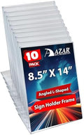 Azar 112706 8.5-Inch Width by 14-Inch Height Vertical Slanted L-Shaped Acrylic Sign Holder, 10-Pack