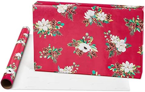 Papyrus Christmas Wrapping Paper Bundle, Gold Holly, Christmas Trees, White Floral (3 Rolls 70 sq. ft)