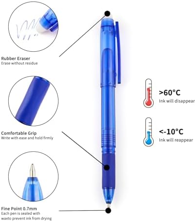Volcanics Erasable Gel Pens, 0.7mm Medium Point, 6 Colors, 36 Pack | Colored Gel Ink Pens Erasable With Caps, Assorted Colors For Planner, Note Taking, Journaling And Office Supplies