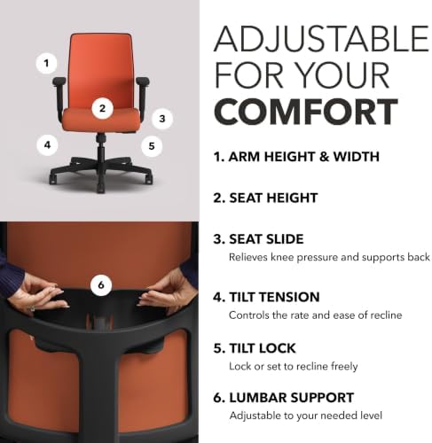 HON Ignition 2.0 Low Back Ergonomic Office Chair, Desk Chair, Salamander