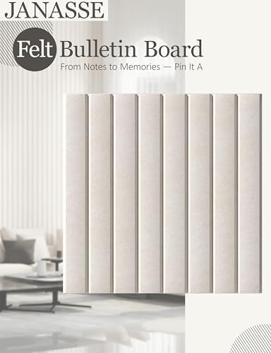 Felt Bulletin Board Tiles 48" x 36", Large Pin Board Wall Organizer Alternative, Self Adhesive Felt Wall Panels with 50 Push Pins & Storage Pouch for Office, Bedroom and Study Room, Oatmeal