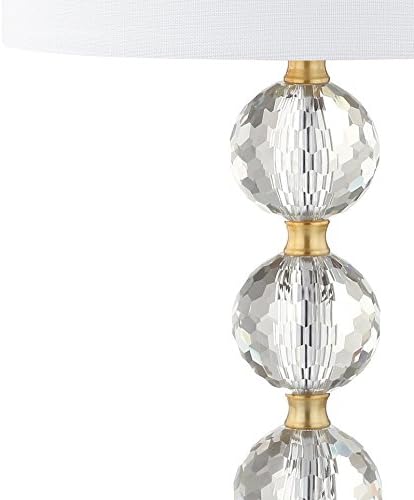 JONATHAN Y Ashley Crystal Faceted Orb Table Lamp 25.25", Clear/Brass Gold