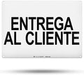 TRADESAFE Customer Pick Up Sign - Entrega al Cliente Spanish Sign, Quick Install Aluminum Safety Sign, Light Reflective, UV-Resistant, Waterproof, 14” X 10” Customer Pick Up Here Signs in Spanish