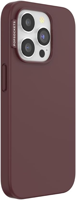 PopSockets iPhone 15 Pro Phone Case with MagSafe, Wireless Charging Compatible, Burgundy - Oxblood