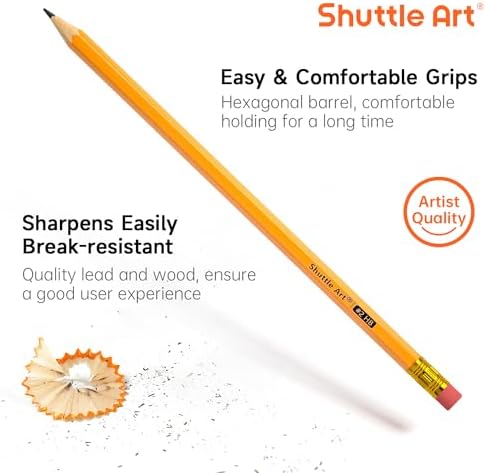 Shuttle Art 480 Pack #2 HB Pencils Pre-Sharpened, Bulk Pencils with Erasers