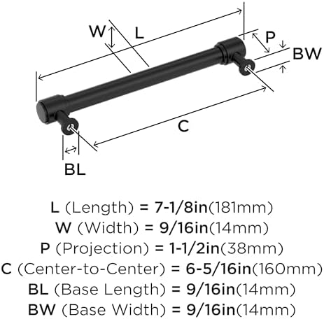 Amerock 6-5/16" Faircrest Matte Black Drawer Pull