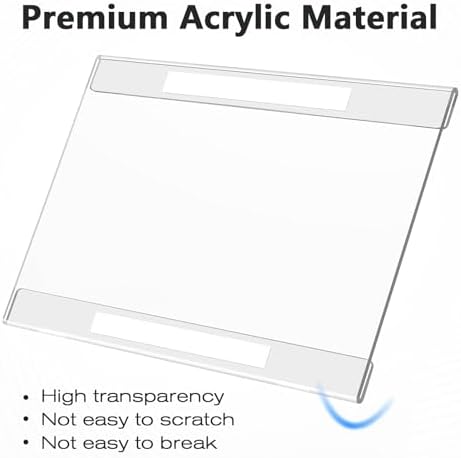 MaxGear Acrylic Sign Holder 8.5 x 11 Wall Mount, 12 Pack, Landscape