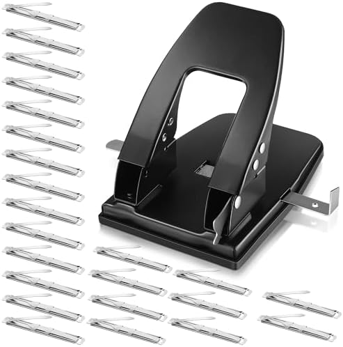 Dreyoo Two Hole Punch with 100pcs Paper Fasteners, 30 Sheet Capacity