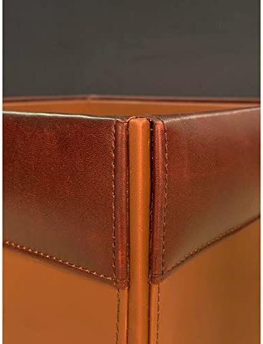 Dacasso Mocha Leather Waste Basket