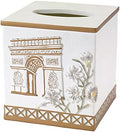Avanti Linens - Tissue Box Cover, Hand Painted Resin, Countertop Accessories, Chic Bathroom Decor (Paris Botanique Collection)