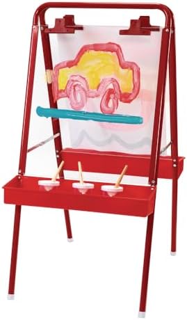 Colorations - 2WAPE 2-Way Indoor/Outdoor Adjustable Acrylic Panel Easel for Kids (23"L x 29-1/2"W x 45"H) | Indoor/Outdoor Kids' Easel, 23" L x 29.5" D x 45" H, Classroom Essentials