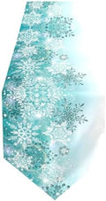 Double-Sided Silver Winter Teal Turquoise Snowflakes Christmas Table Runner 18x72 Inches Long,Table Cloth Runner for Wedding Birthday Party Kitchen Dining Home Everyday Decor