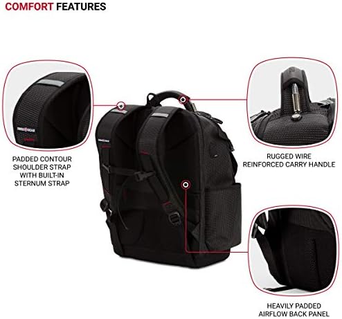 SwissGear Tool Bag Backpack, Fits Up to 17-Inch Laptop, Work Pack PRO, Black