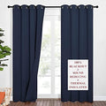NICETOWN Sound Blocking Blackout Curtains for Patio Door, Heavy-Duty Space Divider for Living Room, Lined Insert Noise Reduction, Thermal Insulation (Navy, W52 x L84)