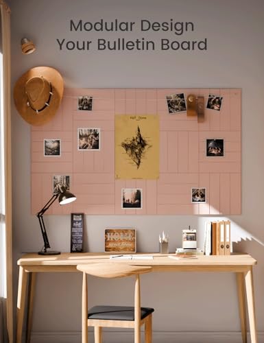Fluxynara Felt Bulletin Board & Cork Board Alternative, Pink