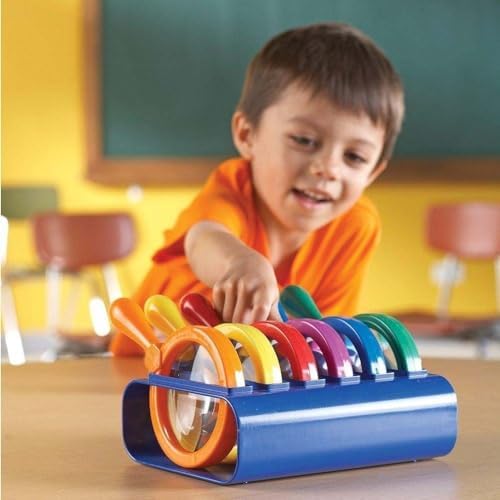 Learning Resources Primary Science Jumbo Magnifiers with Stand - 6 Pieces, Ages 3+, Science Classroom Accessories, Teacher Supplies, Observation Toys for Kids, Back to School Supplies