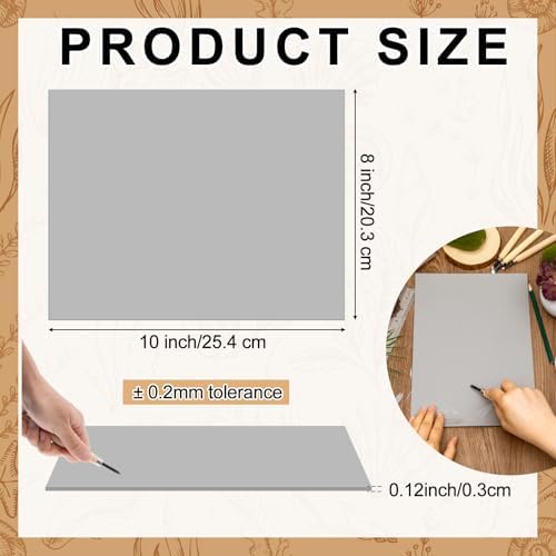 Yeaqee 2 Pcs 8 x 10 Inch Linoleum Blocks for Printmaking, Gray