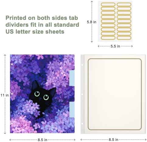 Rouidr 3 Ring Binder with clipboard, 1 inch 8.5 x 11 in Letter Size View Binders Organizer with Dividers Tabs & Clear Sleeves, School Supplies, Office Supplies